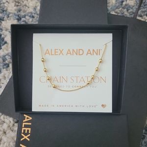 BRAND NEW - GOLD Alex and Ani Adjustable Necklace (8 Beads)